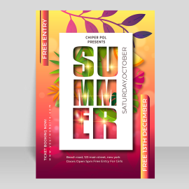 Summer party vector poster