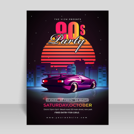 Free vector 90s party banner template
