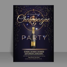 Luxury free vector happy new year party poster