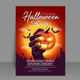 Free vector secret Halloween event vertical poster template