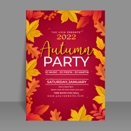 Free vector flat autumn vertical flyer template