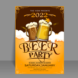 Free vector poster template for drinking beer
