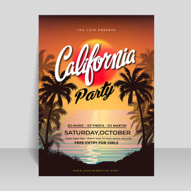 Free vector gradient 80's vertical poster template for summertime