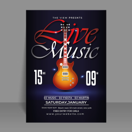 Vector poster for live music festival