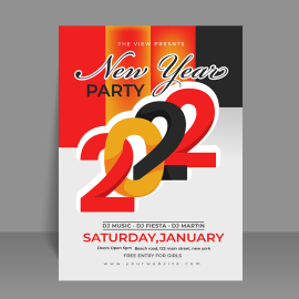 Free vector new year party poster flyer template