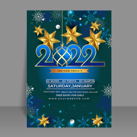 Realistic new year vertical poster template