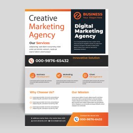 Vector black design flyer template