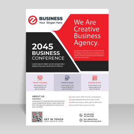 Red black abstract flyer design