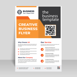 Vector qr code flyer template