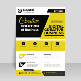 Yellow black vector flyer template