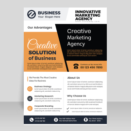 Orange black flyer template