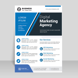 Blue vector business template design