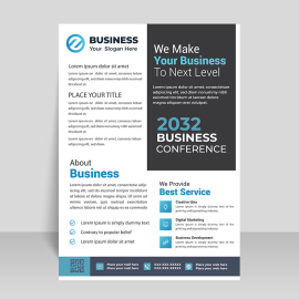 Grey info flyer template