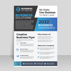 Black info flyer template for free