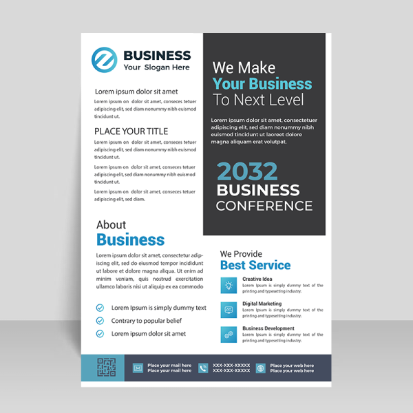 Grey info flyer template - Free Png Images