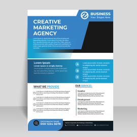 Gradient blue vector flyer template design