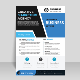 Black premium clean vector leaflet