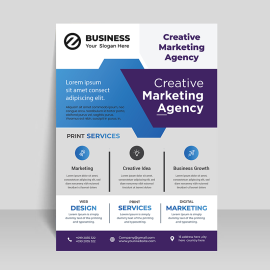 Informational flyer vector template design