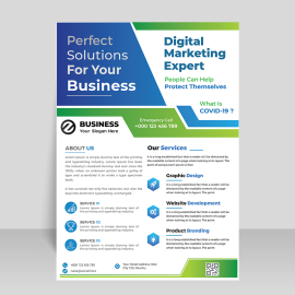 Gradient blue corporate flyer template