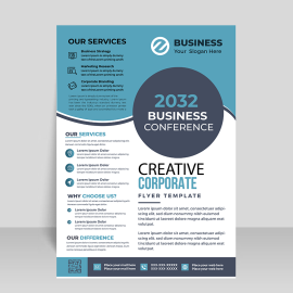 Blue business flyer template