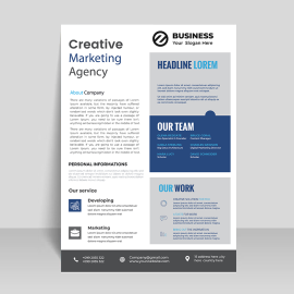 Clean business vector flyer template