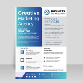 Gradient blue leaflet template