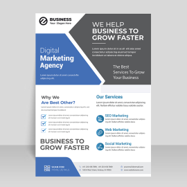 Flat design hand drawn vector flyer