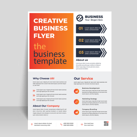 Gradient orange vector flyer template