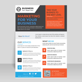 Business promotional flyer brochure design template for free