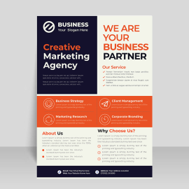 Clean modern design leaflet vector for free