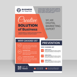 Grey business flyer template