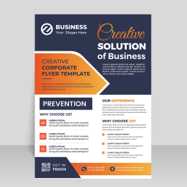 Grey orange free business flyer template