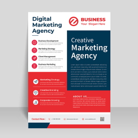 Red abstract modern flyer template