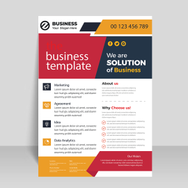 Flat colorful vector flyer template