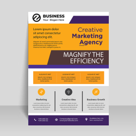 Mustard informational vector flyer brochure