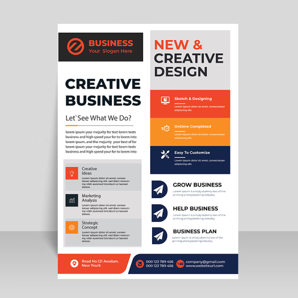 Modern informational flyer template brochure - freepng