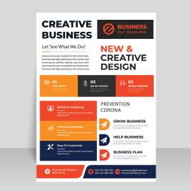 Orange theme vector flyer template