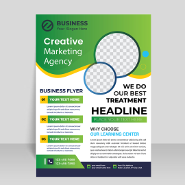 Green flyer with photo