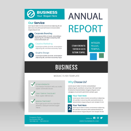 Business annual report abstract flyer template
