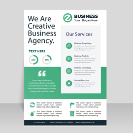 Teal green vector flyer template