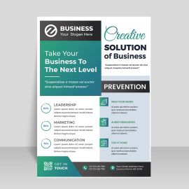 Green flyer template vector