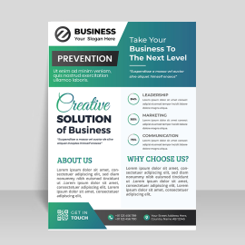 Green blue vector flyer template