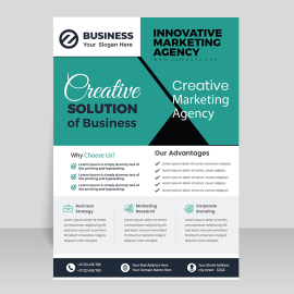 Turquoise flyer vector template