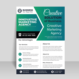 Turquoise  business flyer template