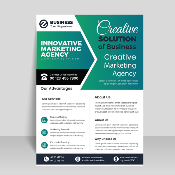 Turquoise business flyer template - freepng