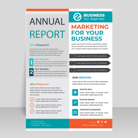 Free vector annual report business flyer template