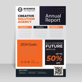 Black clean sophisticated informational vector flyer