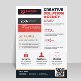 Info abstract clean vertical flyer template