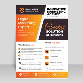 Orange black vector professional flyer template