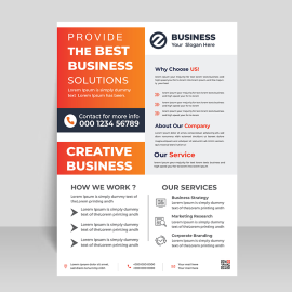 Modern orange color business flyer template